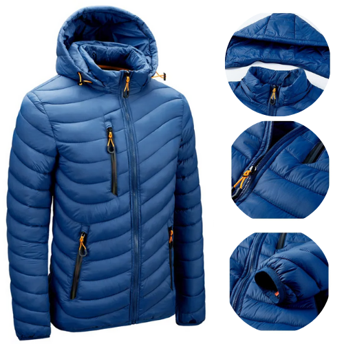 Jaqueta Puffer de Inverno Masculina Impermeável