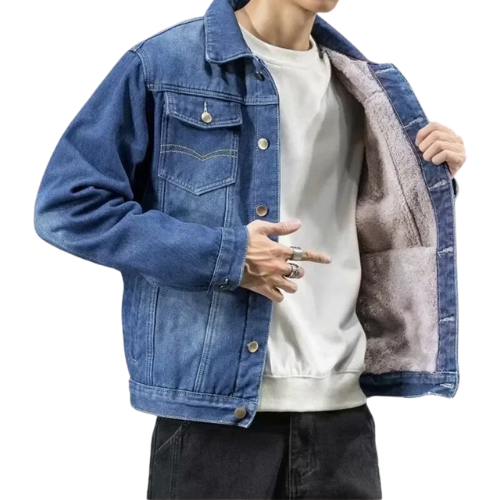Jaqueta Jeans Masculina Forrada com Lã