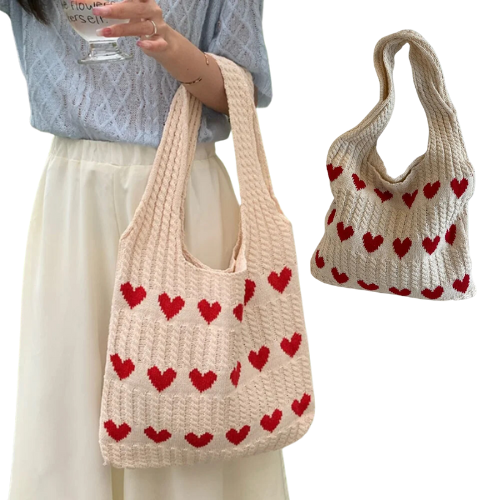 Bolsa de Crochê Coração Feminina - Tracks