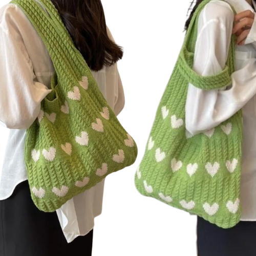 Bolsa de Crochê Coração Feminina - Tracks