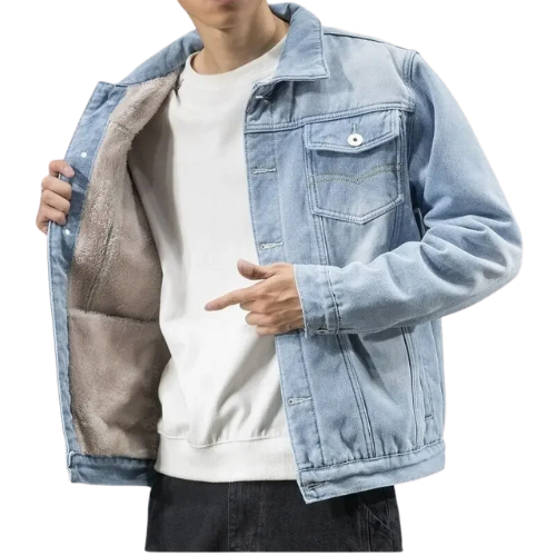 Jaqueta Jeans Masculina Forrada com Lã