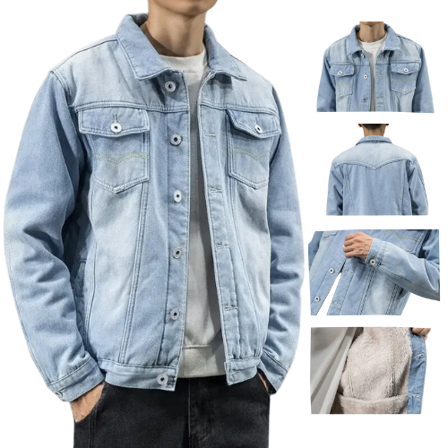 Jaqueta Jeans Masculina Forrada com Lã
