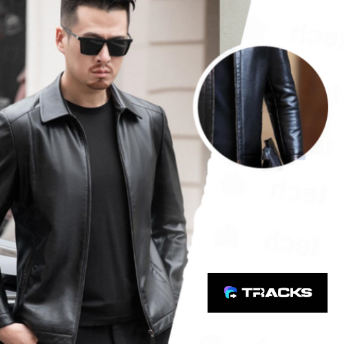 Jaqueta de Couro Forrada Masculina - Tracks