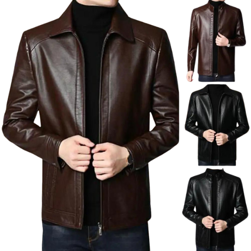 Jaqueta de Couro Forrada Masculina - Tracks