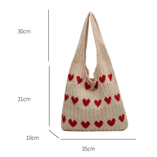 Bolsa de Crochê Coração Feminina - Tracks
